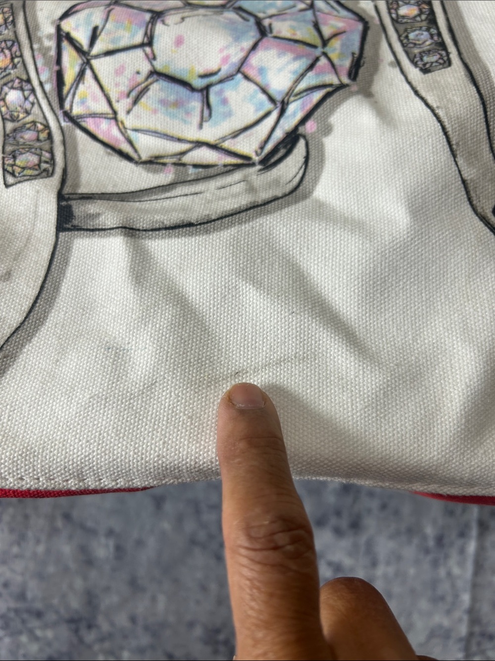 Brighton White and Red 'Love' Canvas Tote with Jeweled Graphic - Picture 4 of 12